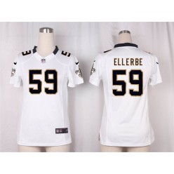 Women Nike New Orleans Saints #59 Dannell Ellerbe Game White NFL Jersey