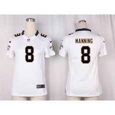 Women Nike New Orleans Saints #8 Archie Manning Game White NFL Jersey