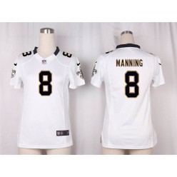Women Nike New Orleans Saints #8 Archie Manning Game White NFL Jersey