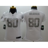 Women Nike New Orleans Saints #80 Jimmy Graham White Platinum NFL Football Jersey