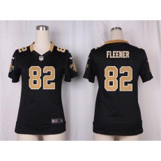 Women Nike New Orleans Saints #82 Coby Fleener Game Black Team Color NFL Jersey