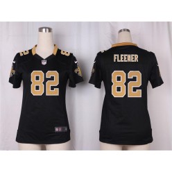 Women Nike New Orleans Saints #82 Coby Fleener Game Black Team Color NFL Jersey