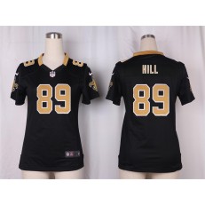 Women Nike New Orleans Saints #89 Josh Hill Game Black Team Color NFL Jersey