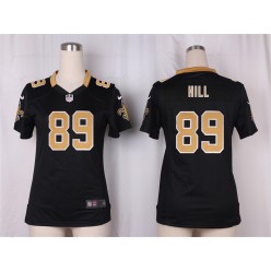 Women Nike New Orleans Saints #89 Josh Hill Game Black Team Color NFL Jersey