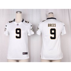 Women Nike New Orleans Saints #9 Drew Brees Game White NFL Jersey
