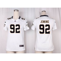 Women Nike New Orleans Saints #92 John Jenkins Game White NFL Jersey