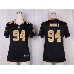 Women Nike New Orleans Saints #94 Cameron Jordan Game Black Team Color NFL Jersey