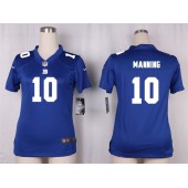 Women Nike New York Giants #10 Eli Manning Game Royal Blue Team Color NFL Jersey