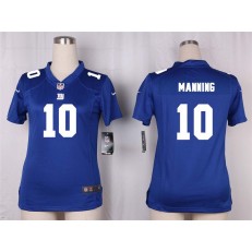 Women Nike New York Giants #10 Eli Manning Game Royal Blue Team Color NFL Jersey