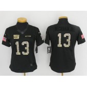 Women Nike New York Giants #13 Odell Beckham Jr Anthracite Salute to Service Limited NFL Jersey