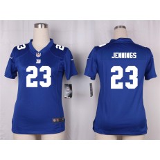 Women Nike New York Giants #23 Rashad Jennings Game Royal Blue Team Color NFL Jersey