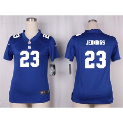 Women Nike New York Giants #23 Rashad Jennings Game Royal Blue Team Color NFL Jersey