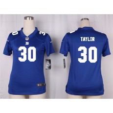 Women Nike New York Giants #30 Taylor Game Royal Blue Team Color NFL Jersey