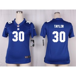 Women Nike New York Giants #30 Taylor Game Royal Blue Team Color NFL Jersey