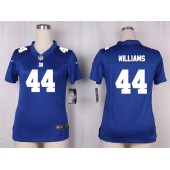 Women Nike New York Giants #44 Williams Game Royal Blue Team Color NFL Jersey