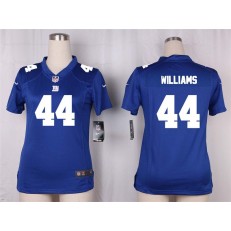 Women Nike New York Giants #44 Williams Game Royal Blue Team Color NFL Jersey