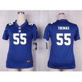 Women Nike New York Giants #55 J.T. Thomas Game Royal Blue Team Color NFL Jersey