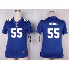 Women Nike New York Giants #55 J.T. Thomas Game Royal Blue Team Color NFL Jersey