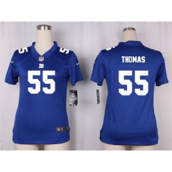 Women Nike New York Giants #55 J.T. Thomas Game Royal Blue Team Color NFL Jersey
