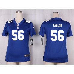 Women Nike New York Giants #56 Lawrence Taylor Game Royal Blue Team Color NFL Jersey