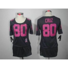Women Nike New York Giants #80 Victor Cruz Breast Cancer Awareness Gray NFL Jersey