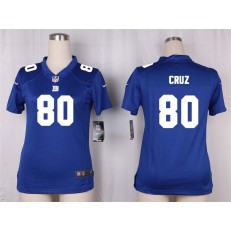 Women Nike New York Giants #80 Victor Cruz Game Royal Blue Team Color NFL Jersey
