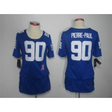 Women Nike New York Giants #90 Jason Pierre-Paul Breast Cancer Awareness Blue NFL Jersey