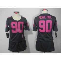 Women Nike New York Giants #90 Jason Pierre-Paul Breast Cancer Awareness Gray NFL Jersey