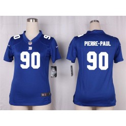 Women Nike New York Giants #90 Jason Pierre-Paul Game Royal Blue Team Color NFL Jersey