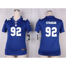 Women Nike New York Giants #92 Michael Strahan Game Royal Blue Team Color NFL Jersey