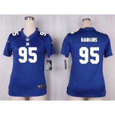 Women Nike New York Giants #95 Johnathan Hankins Game Royal Blue Team Color NFL Jersey