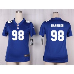 Women Nike New York Giants #98 Damon Harrison Game Royal Blue Team Color NFL Jersey