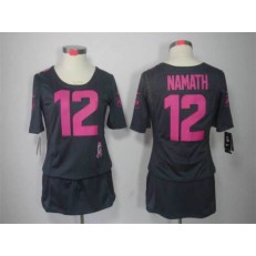 Women Nike New York Jets #12 Joe Namath Breast Cancer Awareness Gray NFL Jersey