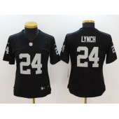 Women Nike Oakland Raiders #24 Marshawn Lynch Black Vapor Untouchable NFL Limited Jersey