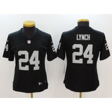 Women Nike Oakland Raiders #24 Marshawn Lynch Black Vapor Untouchable NFL Limited Jersey