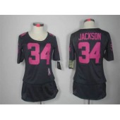Women Nike Oakland Raiders #34 Bo Jackson Breast Cancer Awareness Gray NFL Jersey