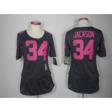 Women Nike Oakland Raiders #34 Bo Jackson Breast Cancer Awareness Gray NFL Jersey