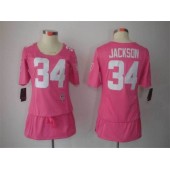 Women Nike Oakland Raiders #34 Bo Jackson Breast Cancer Awareness Pink NFL Jersey