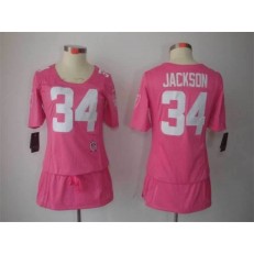 Women Nike Oakland Raiders #34 Bo Jackson Breast Cancer Awareness Pink NFL Jersey