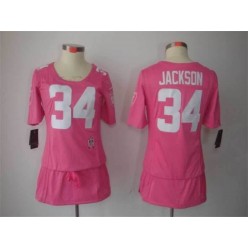 Women Nike Oakland Raiders #34 Bo Jackson Breast Cancer Awareness Pink NFL Jersey