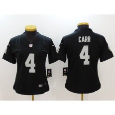 Women Nike Oakland Raiders #4 Derek Carr Black Vapor Untouchable NFL Limited Jersey