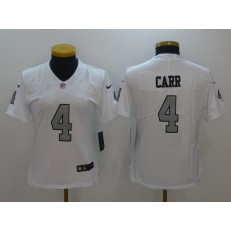 Women Nike Oakland Raiders #4 Derek Carr White Color Rush NFL Jersey