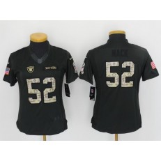 Women Nike Oakland Raiders #52 Khalil Mack Anthracite 2016 Salute to Service NFL Jersey