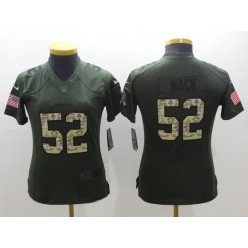 Women Nike Oakland Raiders #52 Khalil Mack Green Stitched NFL Salute to Service Jersey