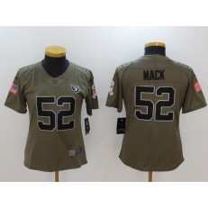 Women Nike Oakland Raiders #52 Khalil Mack Olive 2017 Salute To Service Limited NFL Jersey