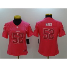 Women Nike Oakland Raiders #52 Khalil Mack Pink Stitched NFL Limited Jersey
