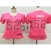 Women Nike Oakland Raiders #52 Khalil Mack Pink Stitched NFL Limited Rush Fashion Jersey