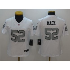 Women Nike Oakland Raiders #52 Khalil Mack White Color Rush NFL Jersey
