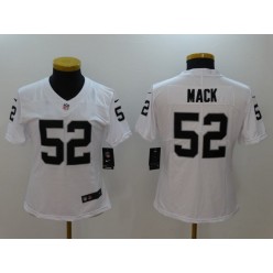 Women Nike Oakland Raiders #52 Khalil Mack White Vapor Untouchable NFL Limited Jersey