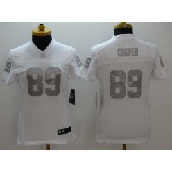 Women Nike Oakland Raiders #89 Amari Cooper White Stitched NFL Limited Platinum Jersey